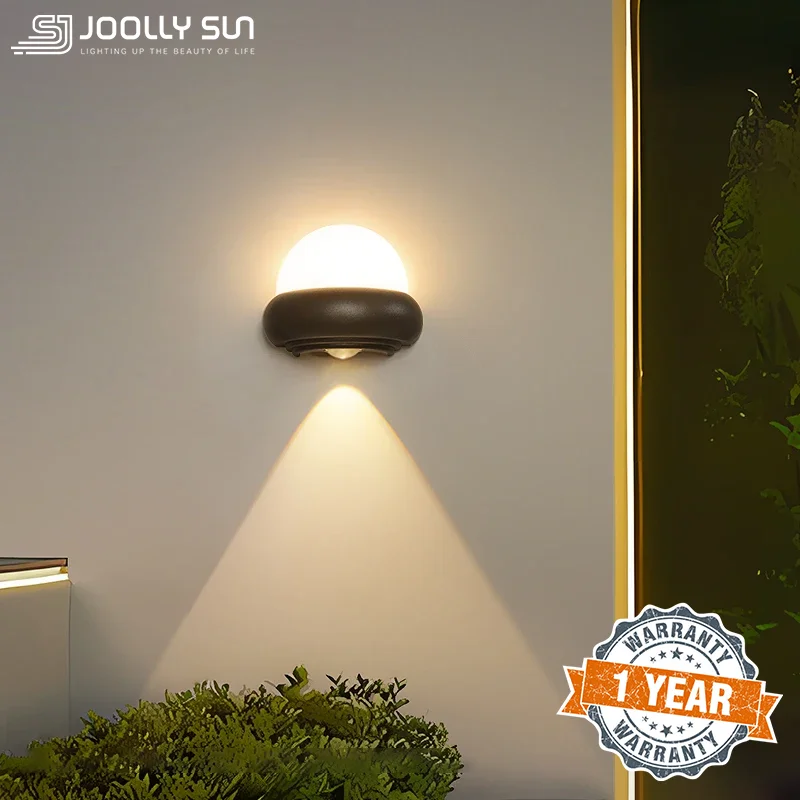 

JoollySun Wall Lamp Outdoor Globe Lighting Waterproof LED Sconce for Modern Home Decor Gate Side Garden Aluminium Porch Lights