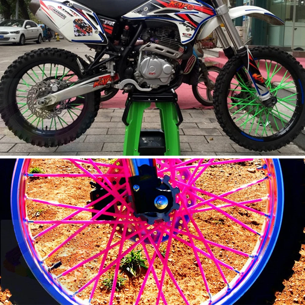 New Motorcycle 36 Pcs Wheel Rim Spoke Wrap Kit Skin Cover For MX Motocross Dirt Pit Bike Enduro Supermoto Honda Suzuki