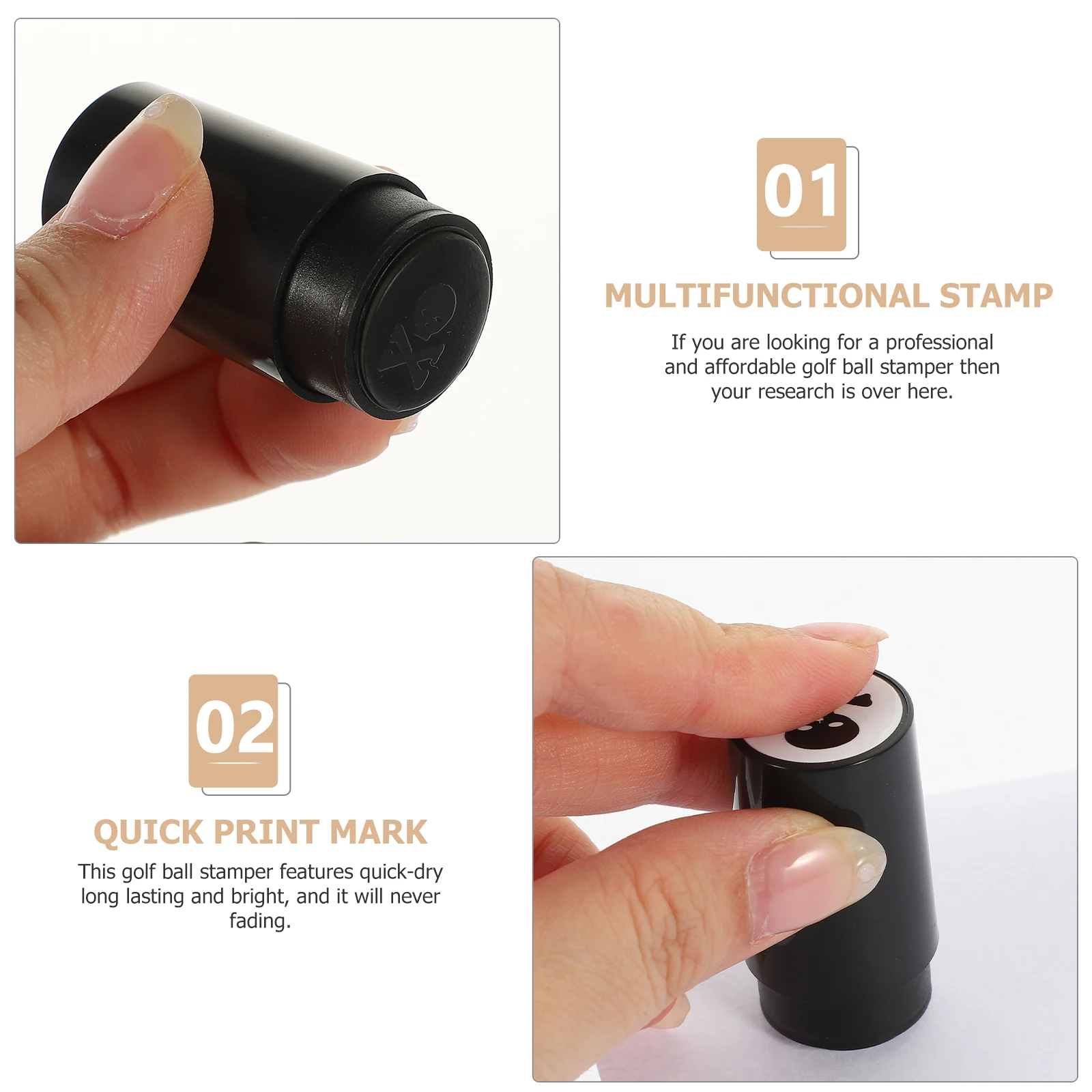 

1PC Plastic Golf Stamper Reusable Portable Quick Dry Bright Lasting Personalized Seal Stamp Tool for Learners