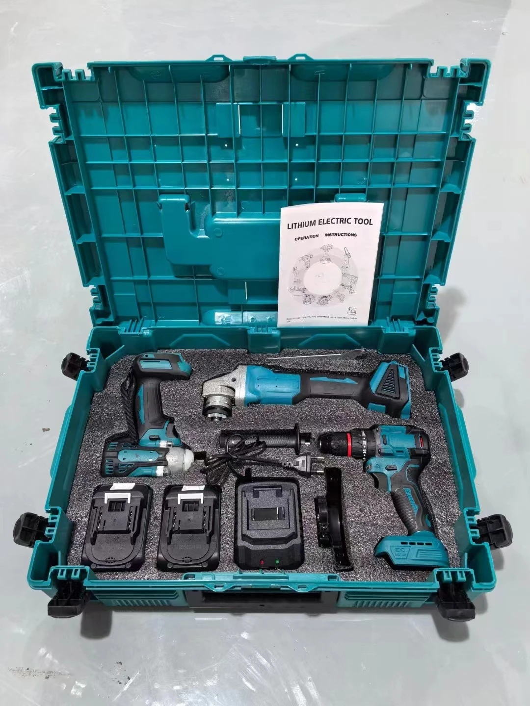 Power tool set: four-piece brushless lithium electric tool set, a complete set of power tools