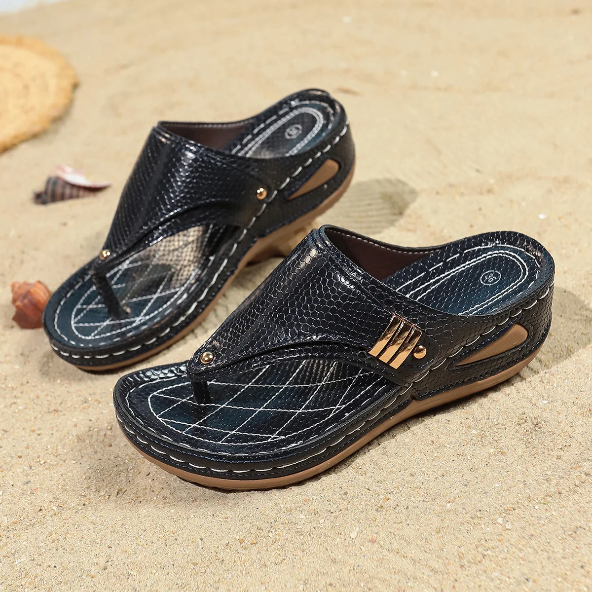 Neutral Heels For Women Flip Flops For Ladies Summer Wedges Shoes Women Slippers Bohemian Sandals Fashion Shoes туфли женские