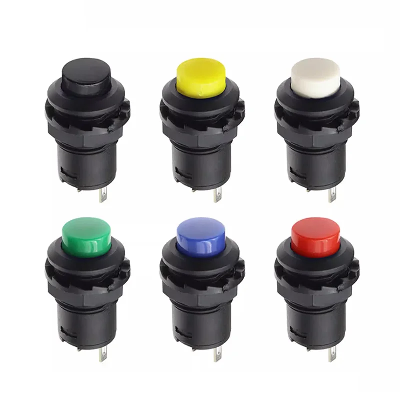 5/20/100PCS 12MM Round Button Switch With Cable 20CM Self-Locking DS-428/427 Self-Resetting Push Button Switch