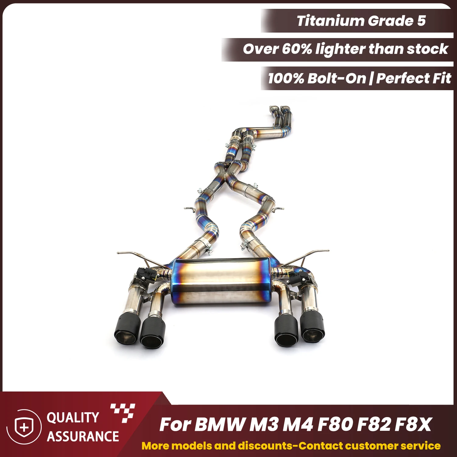 

ECCF Valvetronic Титановый выхлоп Catback для BMW M3 M4 F80 F82 F8X Агрессивная выхлопная звуковая модернизация