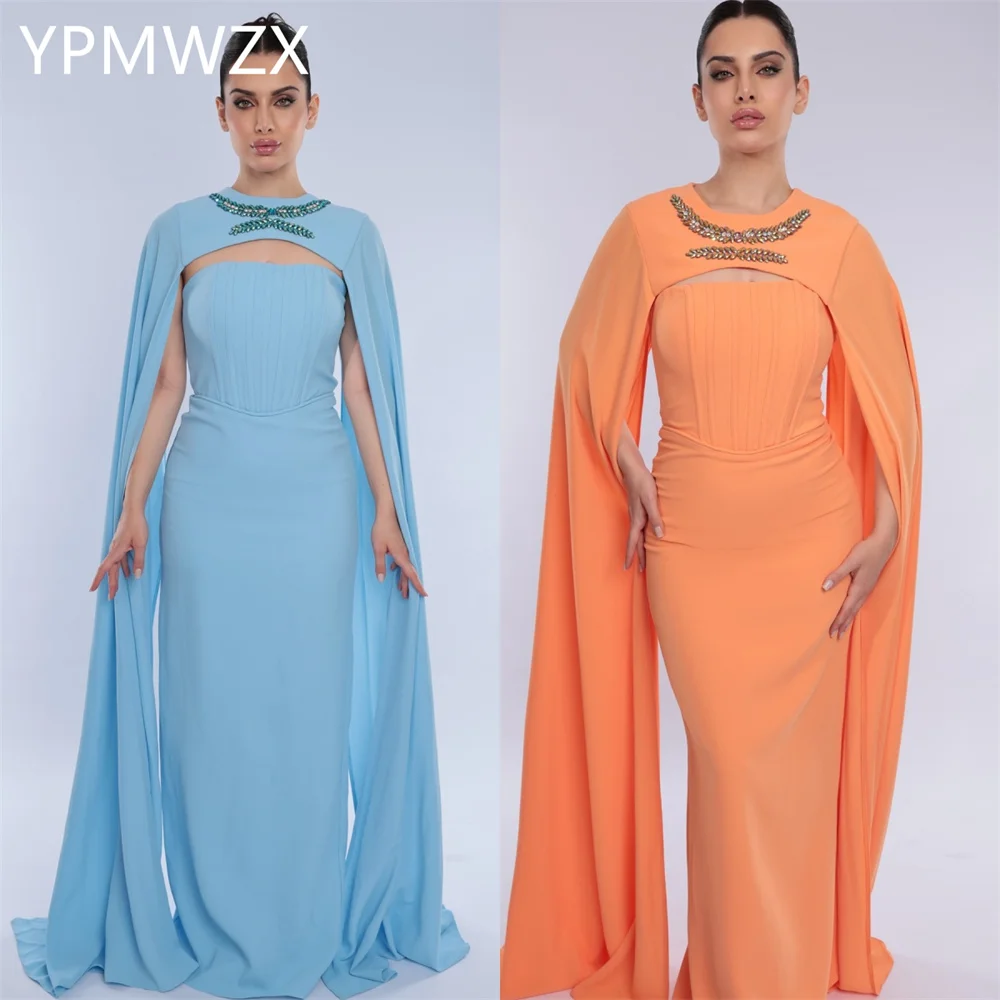 

Customized Evening Dress Formal Party Occasion Women YPMWZX Strapless Column Floor Length Skirts Vertically Bespoke Dre