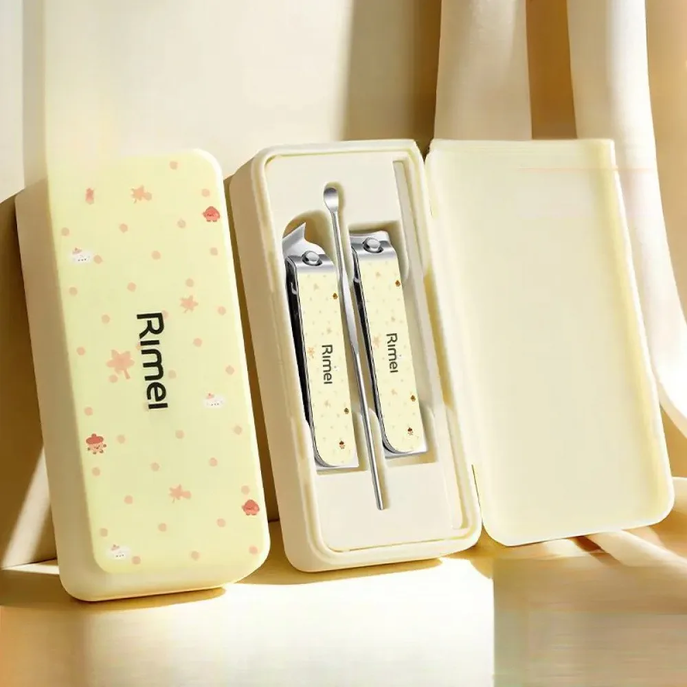 Nail Clipper Set for Home Use, Slant Mouth Stainless Steel Nail Clippers, Anti Splashing Nail Clippers, Ear Digging Spoon