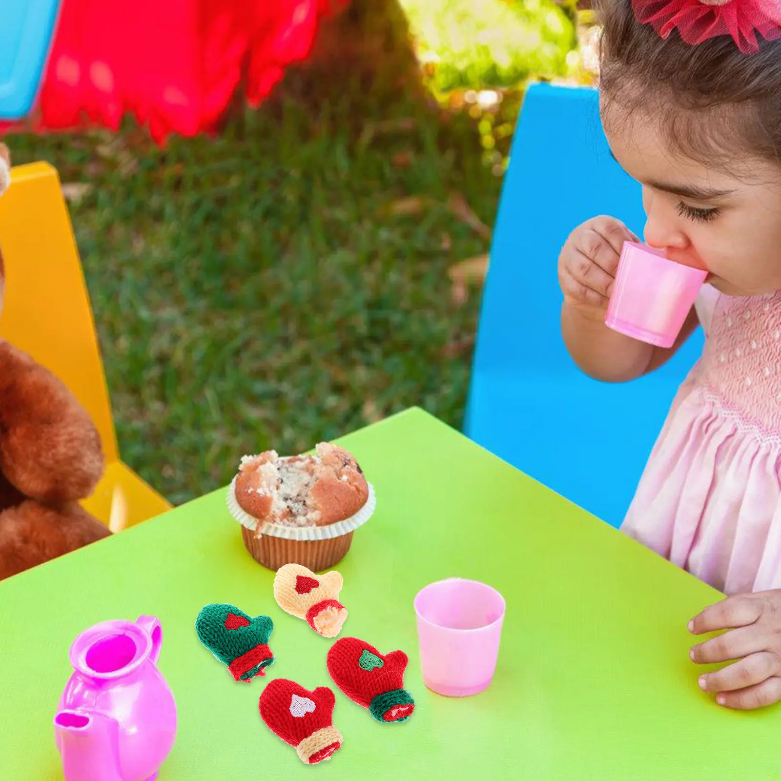 

Набор из 16 миниатюрных вязаных перчаток для украшения рождественской елки, декоративные перчатки для рукоделия, для миниатюрного домика, DIY декор, создание теплой праздничной атмосферы