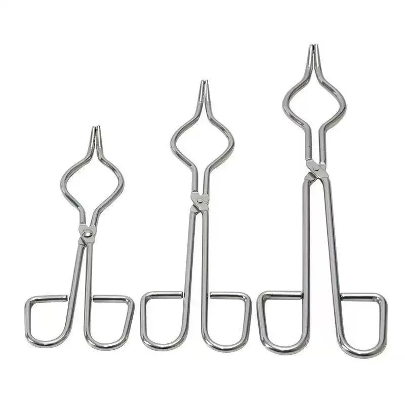 DENILK Crucible Tongs Stainless Steel Professional Grade Crucible SS Casting Tool Lab Tongs, Beaker Crucible Clip 20cm