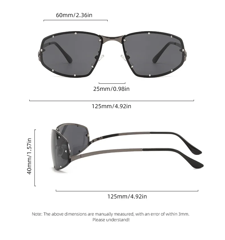 Sunglasses Men Sunglasses for Women Vintage  Hip-hop Punk Style Sunglasses, Suitable for Mountaineering, Tourism, and Beach Use