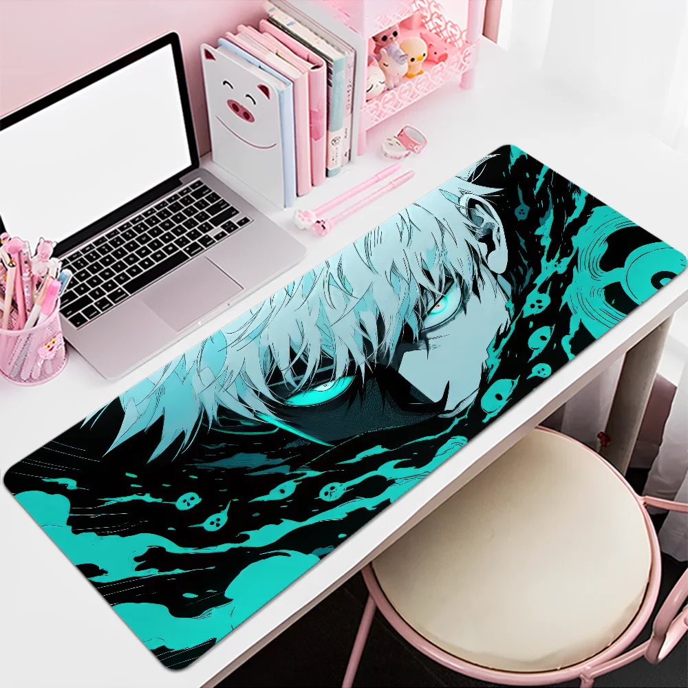 Imagem -03 - Anime Jujutsu Kaisen Gojo Satoru Mousepad Pele Personalizada dos Desenhos Animados Anime Gaming Mouse Pad Teclado Tapetes de Mesa Acessórios