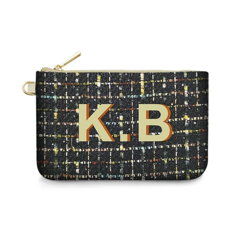 Personalized Knitted Fabric Coin Purse Customizable Letter Phone Bag Bridesmaid Proposal Gift Clutch Bag Name Wallet