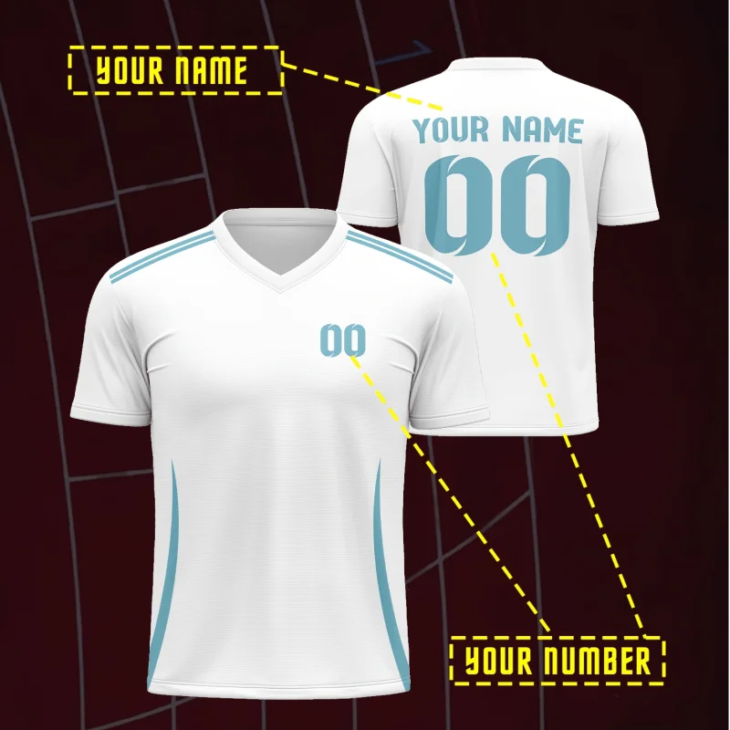 ملابس رياضية مخصصة لكرة القدم تي شيرت برقبة على شكل V للبالغين والمراهقين قمصان تدريب الفريق المخصصة ومجموعات النادي المطابقة للعائلة
