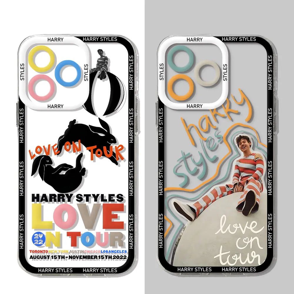 Styles Love On Tour custodia per telefono Harrys per iPhone 15 14 13 12 11 Mini Pro Max X XR XSMax 6S 6 7 8 Plus SE20 Cover trasparente