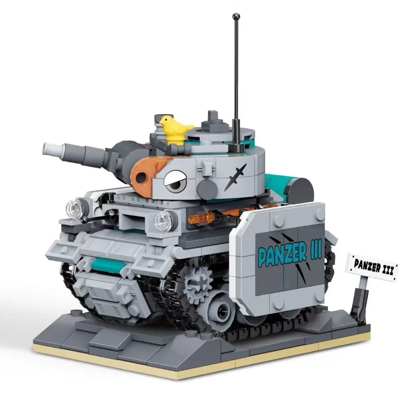 Cartoon Tank Modell Gebäude Kit Lernen Spielzeug Für Jungen Mädchen DIY Militär Fahrzeug Blöcke Pädagogisches Geschenk Für Kinder