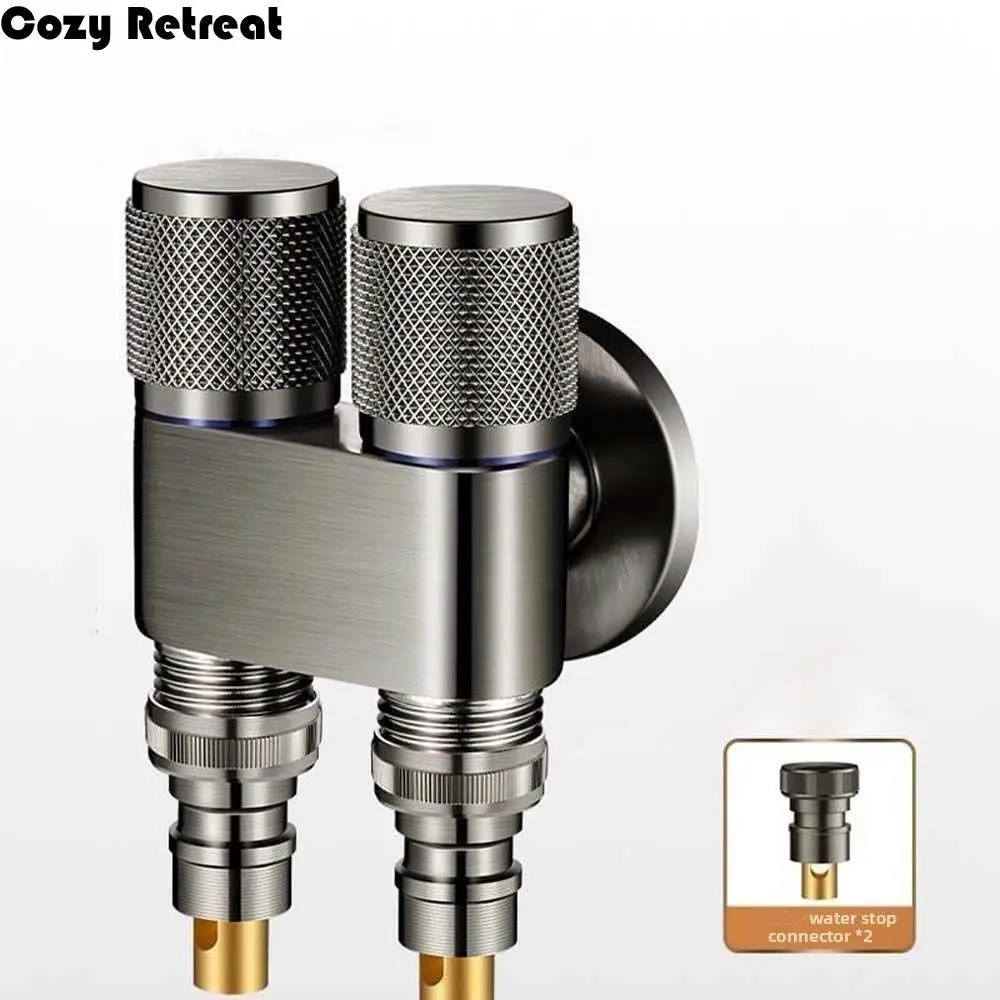 

Universal Interface Double Outlet Valve Faucet Knob Type Shower Shut Off Valve 1/2 "Interfaces Double Switch Shower Head Valves