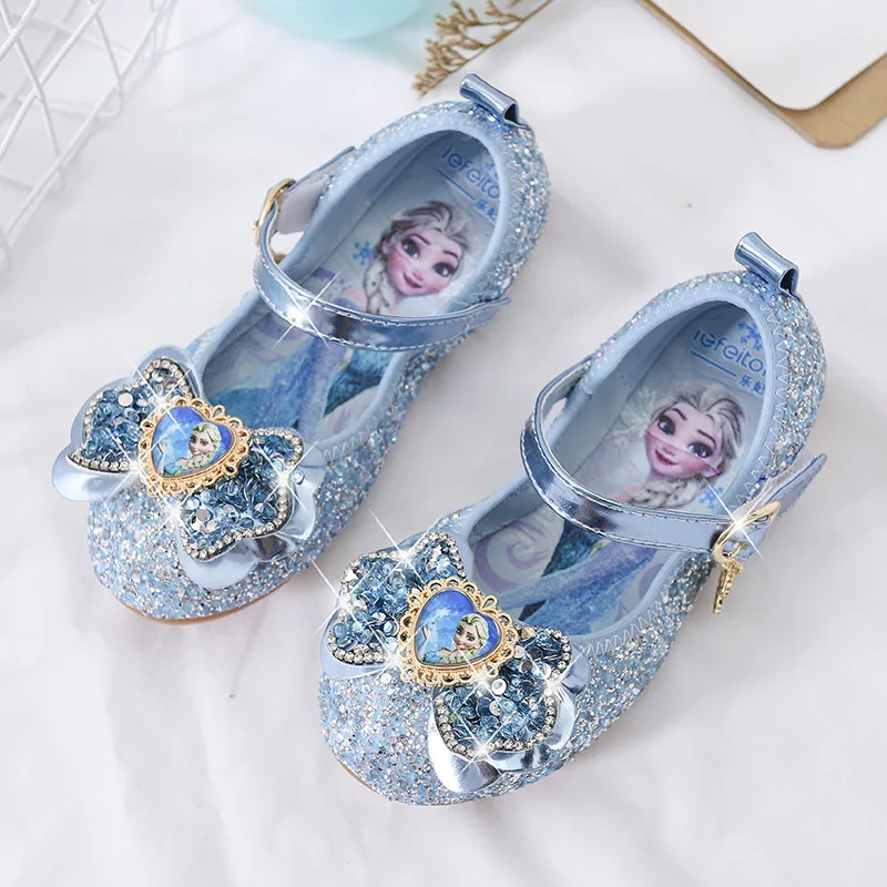 

Frozen Elsa Princess Dance Shoes Children's shoes Fashion Crystal shoes Girls Korean version Party Shoes dancing Flat shoes