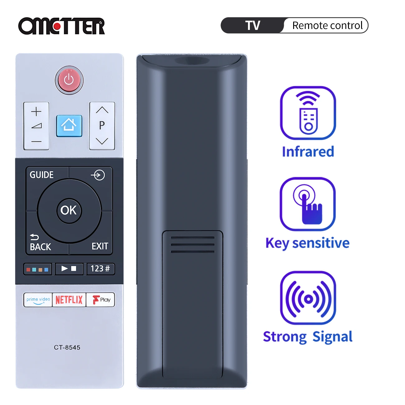 CT-8545 For Toshiba Remote Control Prime Video Netflix Fplay Button