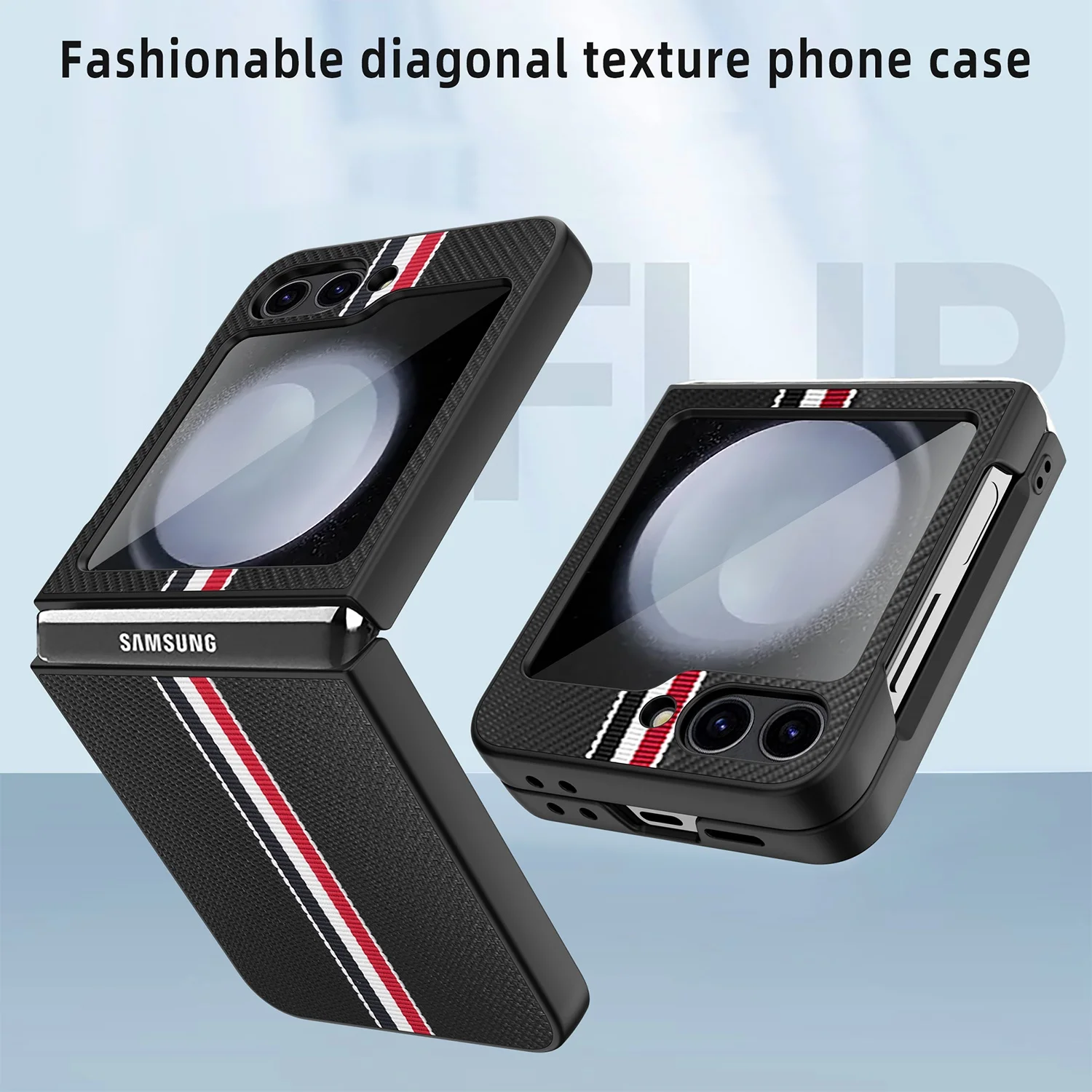 Matte Comfortable Folding Case for Samsung Galaxy Z Flip 6 5 5G Flip5 Flip6 Flip 4 3 Flip3 Flip4 Carbon Fiber Accessories Cover