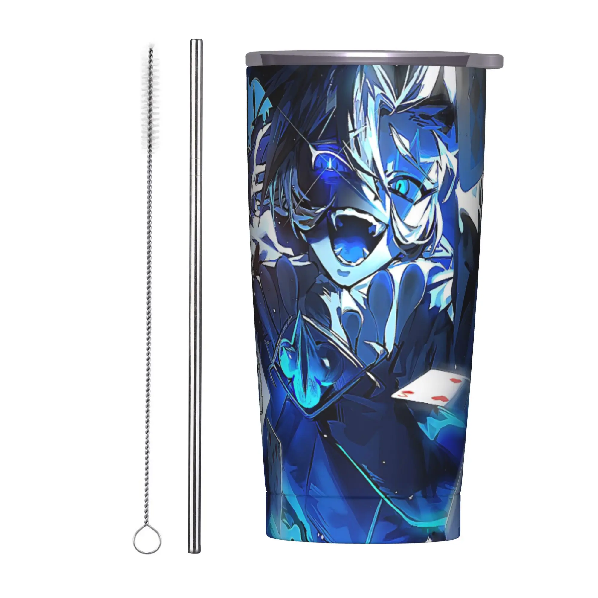 Shadows Milks Cookie Run Kingdom Insulated Tumbler with Straws Game Stainless Steel Coffee Mugs Outdoor Travel Bottle Cup, 20oz