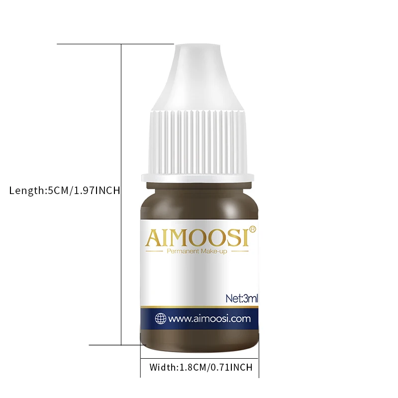 Pigmento de 3ml de colores de té de la leche para juegos de maquillaje semipermanente, tinte para cejas, delineador de ojos, labios, pigmentos de