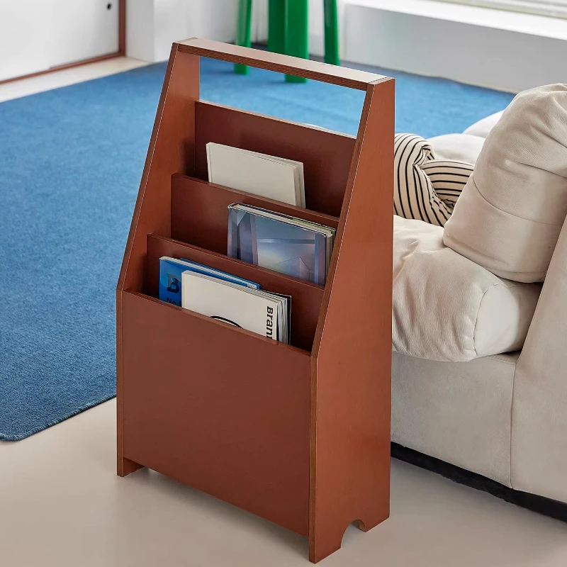Nordic-style Magazine Rack, Minimalist Ocean-themed Bookshelf, Three-tier Poster Rack, Living Room Vintage Display Rack, Storage