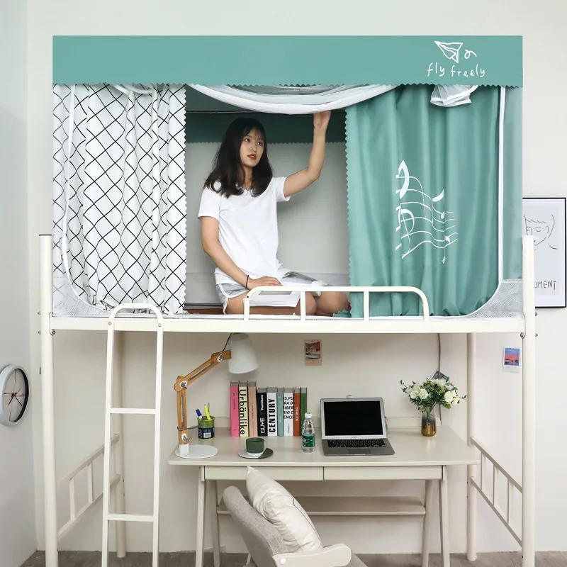 

Mosquito Net Bed Curtain with Bracket, Integrated Dormitory Upper Cloth, Bunk Bed, Universal Shading, Anti-Fully Enclosed