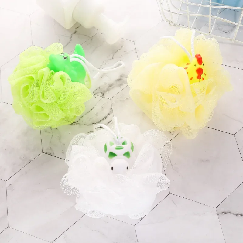 Kids Soft Bath Ball Baby Bath Brushes Lovely Cartoon Animal Exfoliating Body Bath Ball Children Bathing Flower Bubble Kids Tools