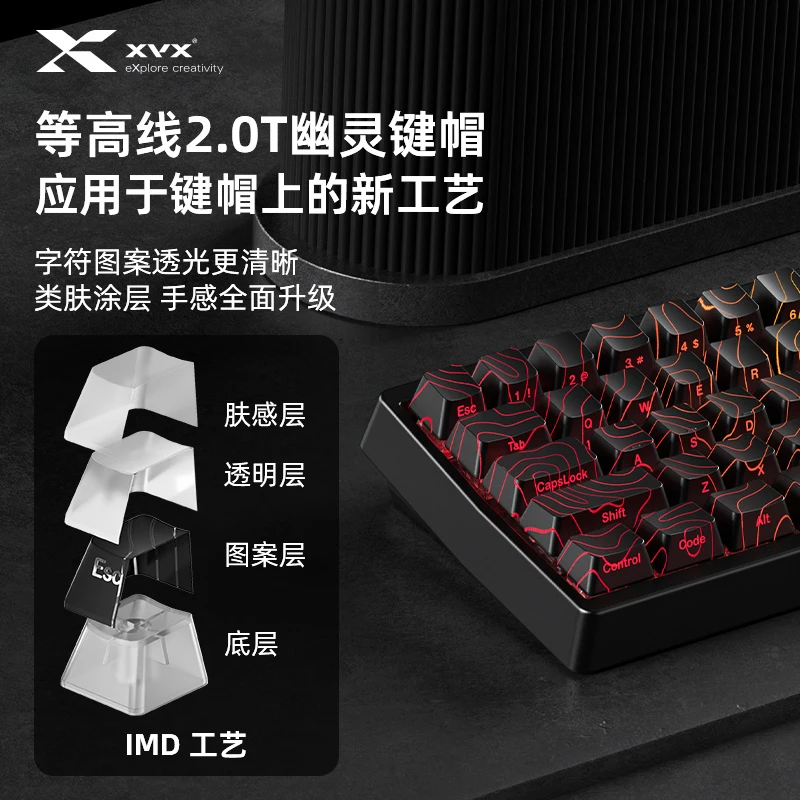 Xvx Contour 2.0t Phantom Luxury Edition Deluxe Keycaps Imd Selected Pattern Characters 70keys Custom Mechanical Keyboards Keycap