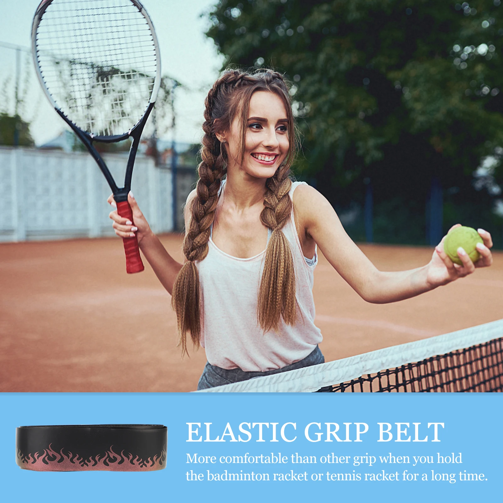 

1pc Anti-Slide Fishing Pole Belt Sweat Absorbent Glue Band Elastic For Racket Tennis Badminton Outdoor Use Fishing Rod Handle