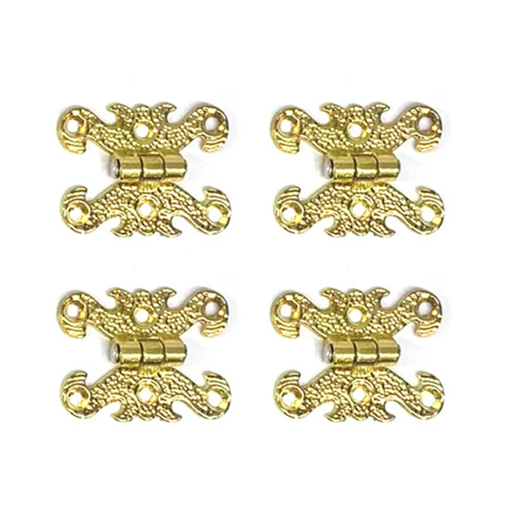 4 Pcs Bronze Zinc Alloy Hinge Furniture Fittings Butt Hinges Antique Wooden Box Decorative Hinge Repair Kit Furniture For Home