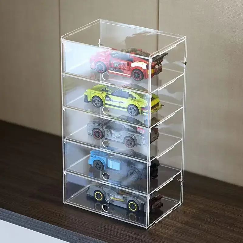 1/32, Transparent Acrylic Car Model Display Cabinets, Building Blocks, Racing Series, Car Dustproof Storage Box, 1-5 Layers