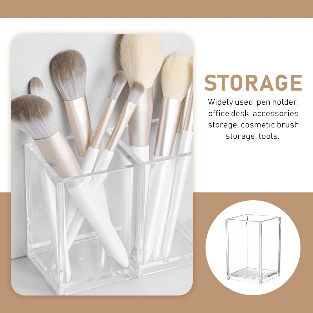 4 Pcs Pen Holder Makeup Brush Bucket Stationery Storage Pretty Holds Multi-functional Case Boxes for Desk Pot Drawer