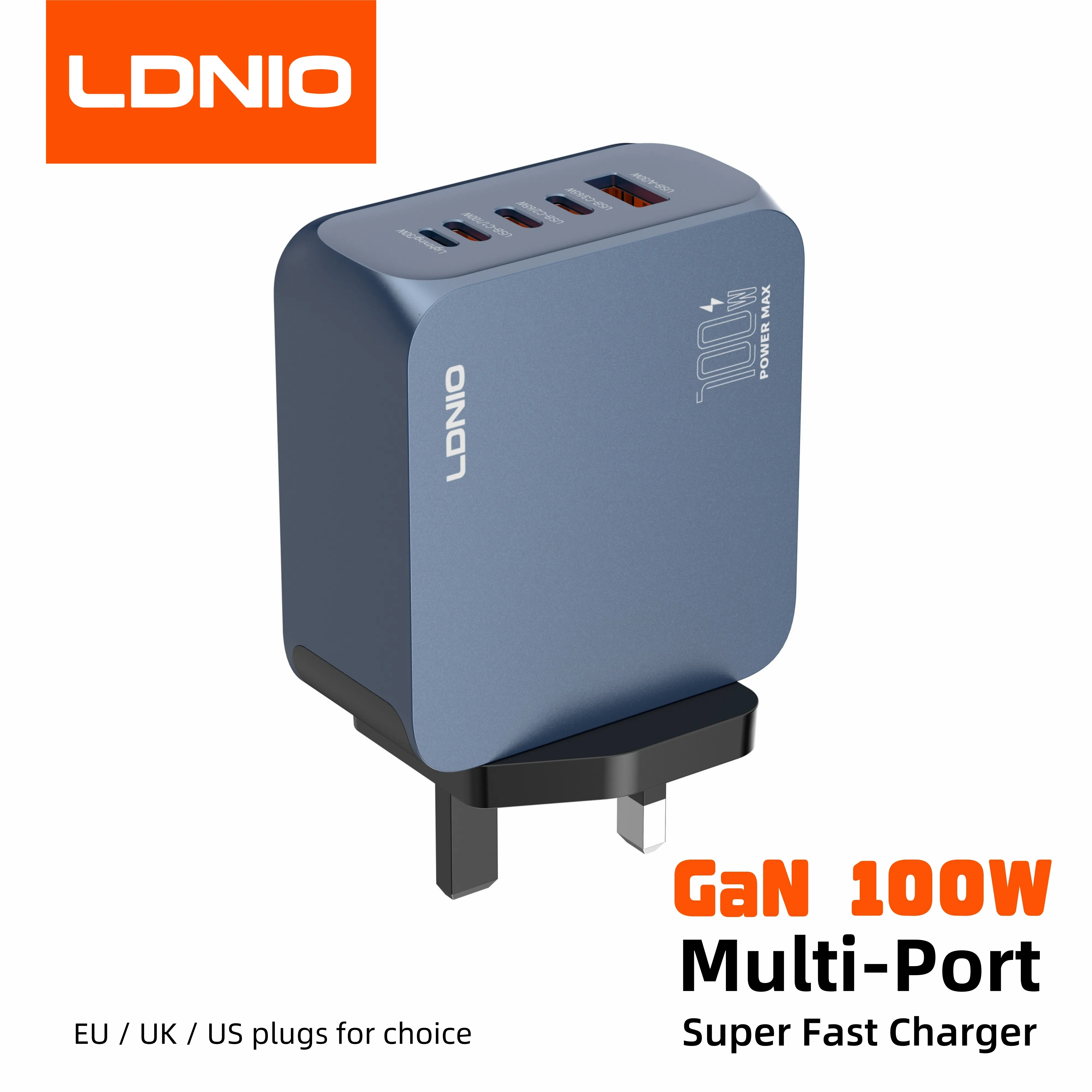 LDNIO Gan 100W Fast Charge Charger Type-C 65W 45W UK EU US Plug USB Multi-Port Fast Charging Station for MacBook iPhone Xiaomi — product photo 1 of 1