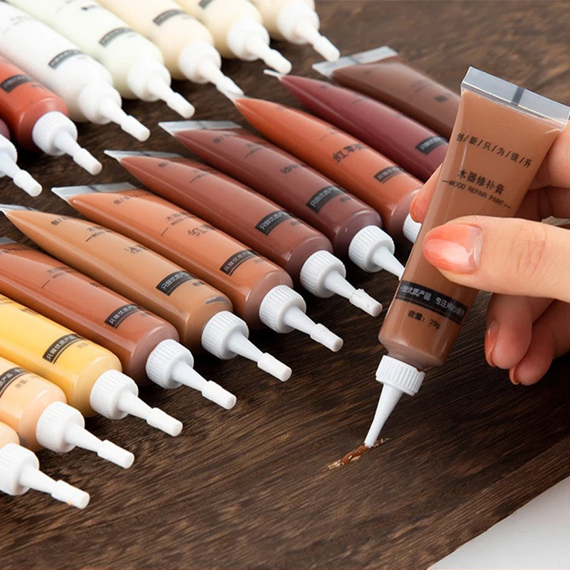 1/2PCS Wooden Furniture Refinishing Paint,Multipurpose Scratch Repair Agent,DIY 16 Colors Furniture Repairing Paste Mending Tool