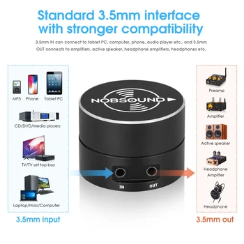 Nobsound Mini 3.5mm Volume Controller Knob Speaker Audio 3.5mm I/O Desktop Adjuster BOX for PC / Amplifier / Active Speakers 5