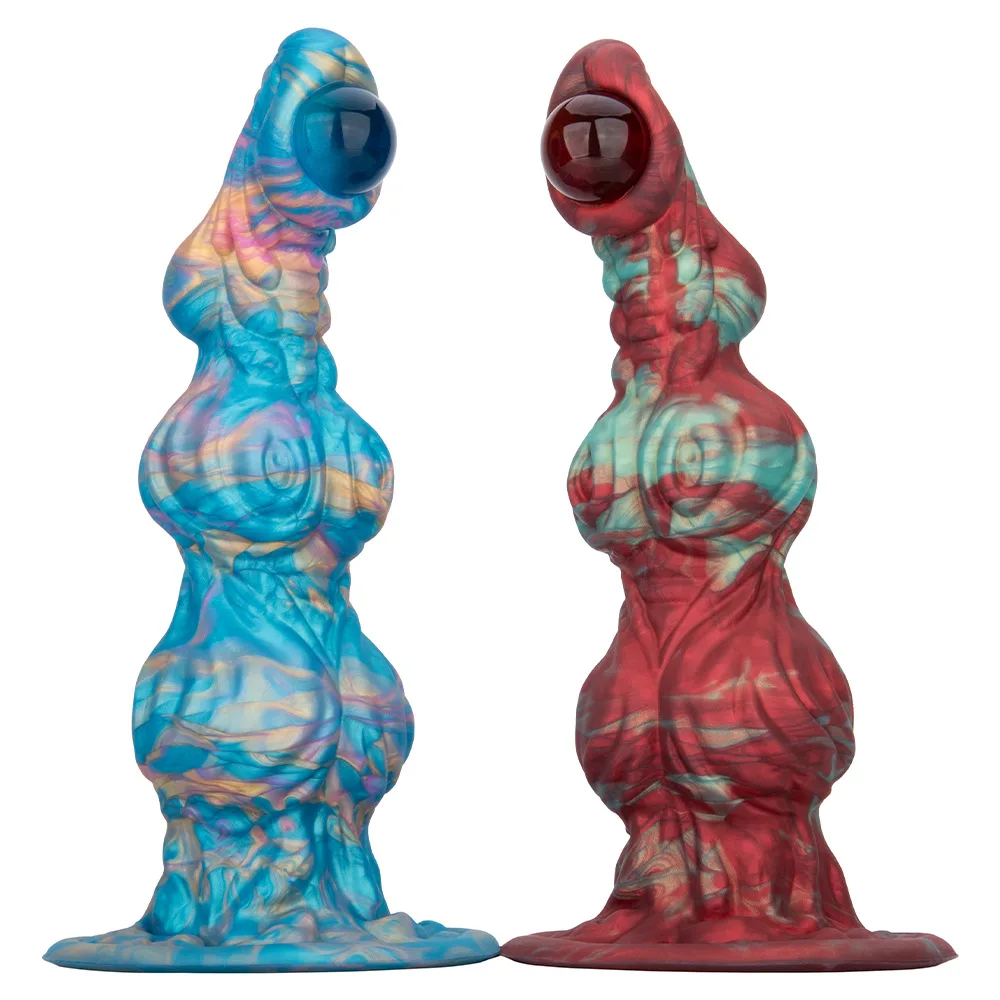 Monster Alien Anal Plug Dildo with Cat's Eye Stone Dog-Knot-Dildo Male Masturbator Unique Sex Toys for Women Vagina Masturbation