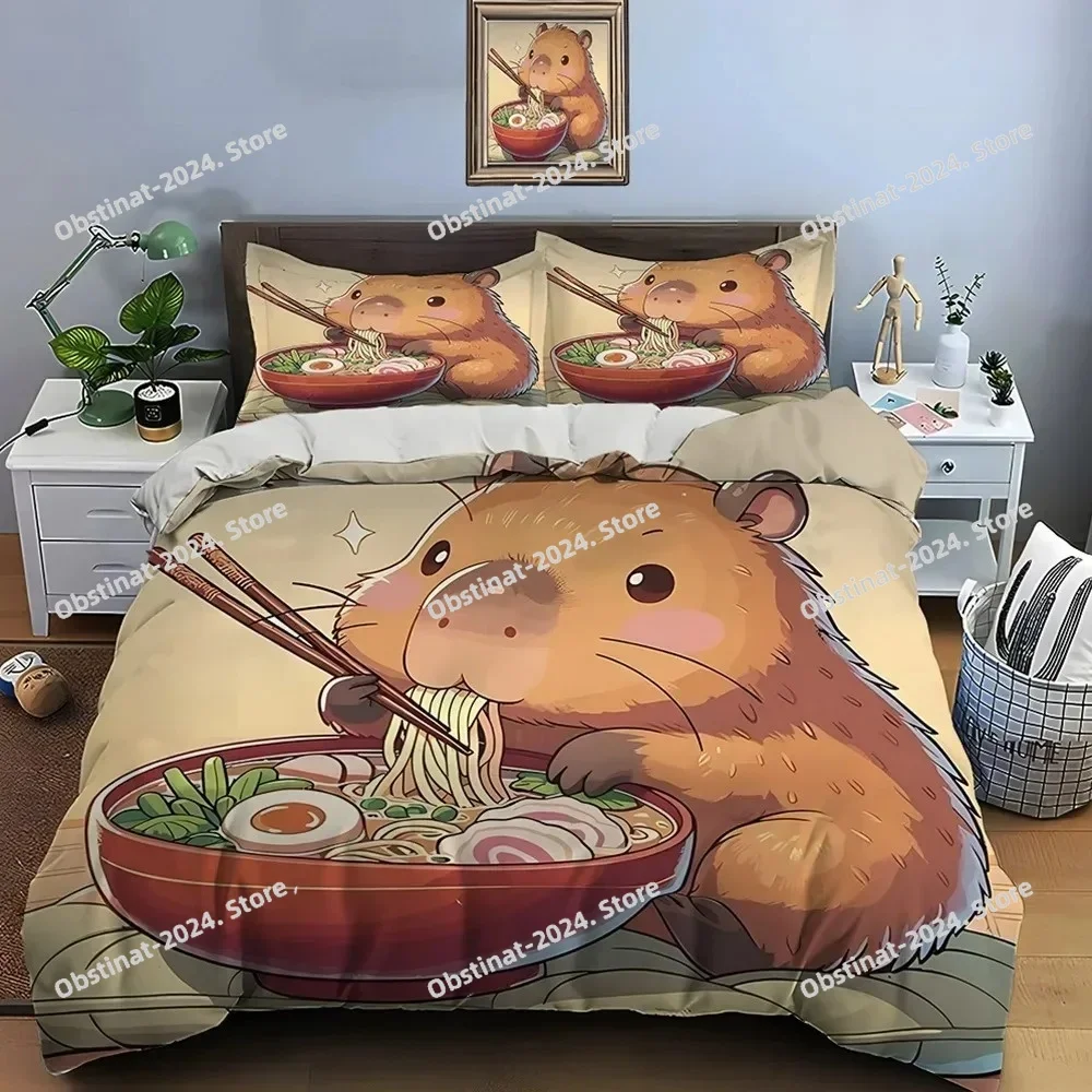 3D Cute Cartoon Capybara Print Bedding Set Duvet Cover with  Pillowcases Adult and Children Bedding Set Luxury Gifts