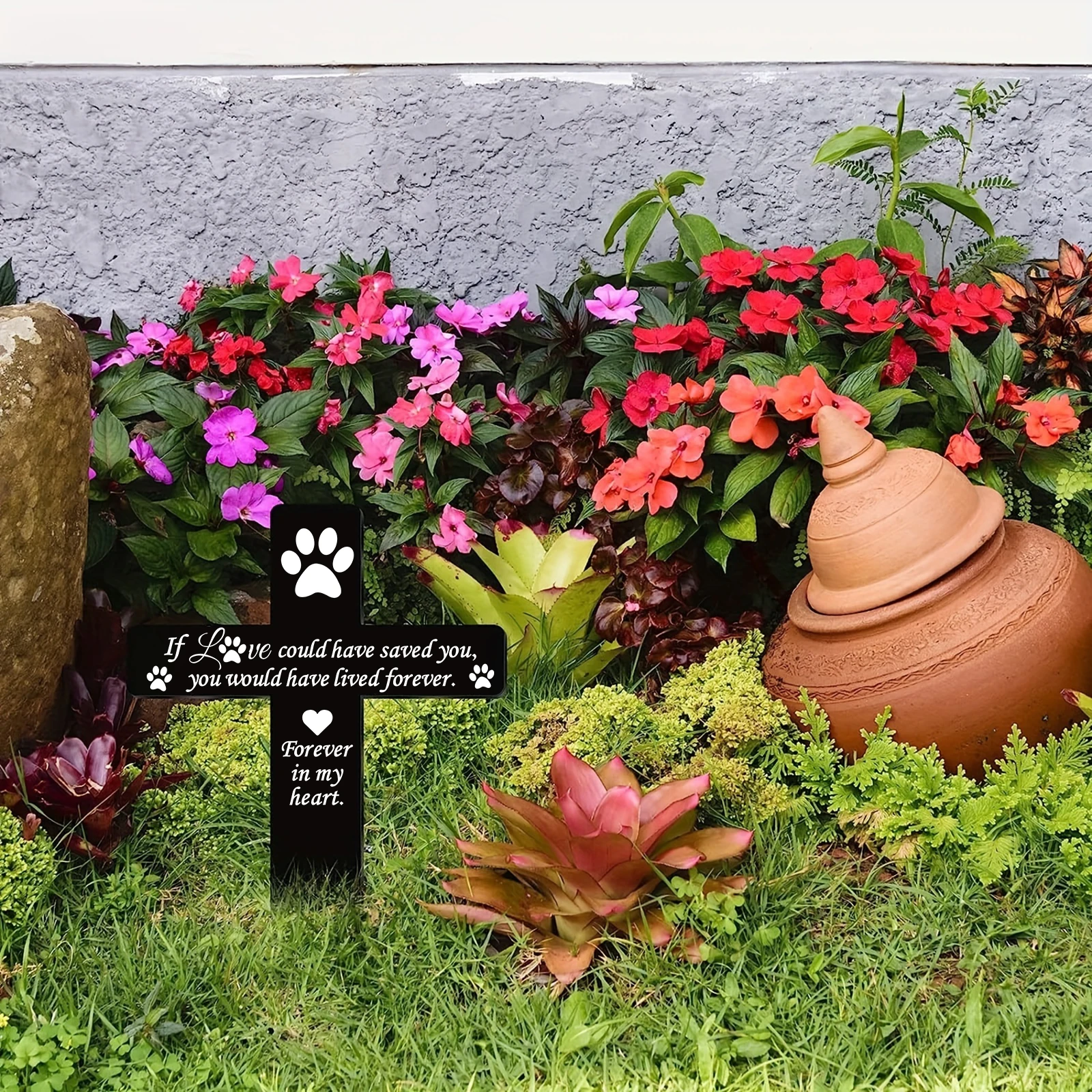 1 قطعة لوحة تذكارية للكلاب في الهواء الطلق ، ديكور حديقة تذكارية للكلاب الأليفة ، علامة قبر كلب أكريليك مقاومة للماء ، حصة حديقة التعاطف السوداء #4