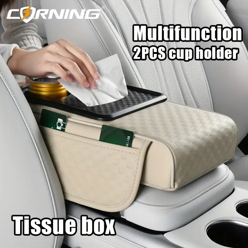Auto Armlehne Verlängerung Kissen Multifunktionale 7,5 CM Verdicken Höhe Mittelkonsole Box Kissen Ellenbogen Unterstützung Pad Auto Organizer – Detail 6