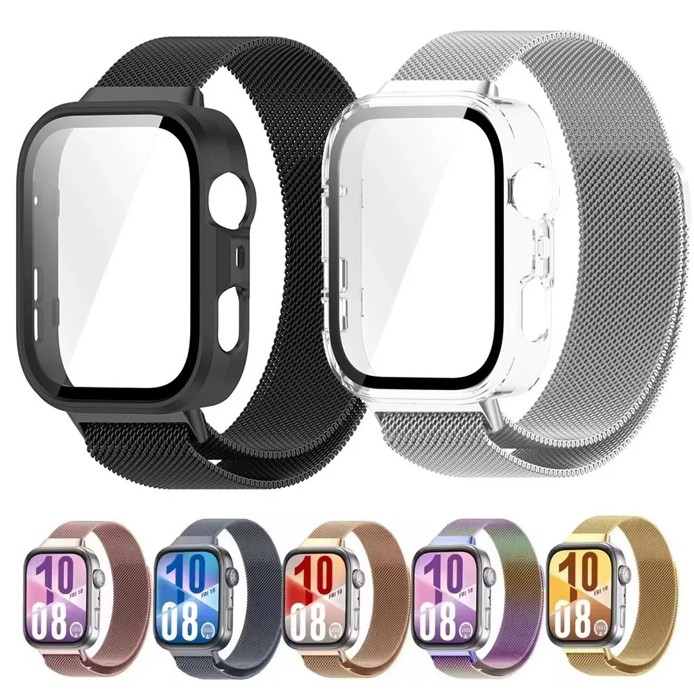 

PC Case+Metal Milanese Strap for Huawei Watch Fit 3/4/4 Pro Screen Protector Bumper Comfortable Band for Huawei Watch Fit 4 Pro