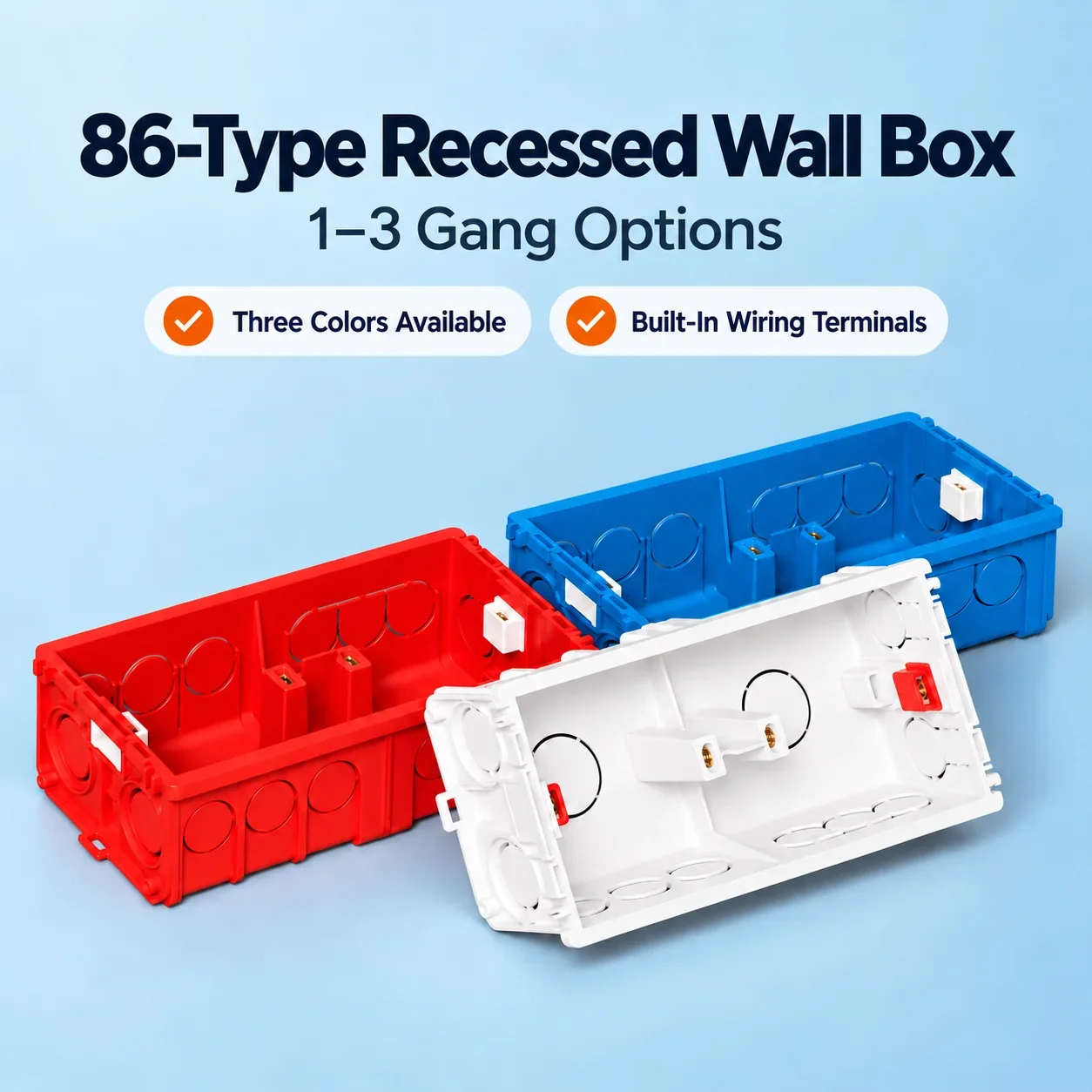 1/2/3 Gang Double-connected PVC Flame Retardant Line Bottom Box Universal Cassette Concealed Switch Box Socket Bottom Double Box