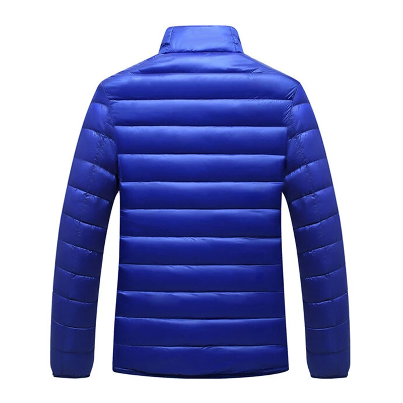 Chaqueta de plumón de pato blanco para hombre, abrigo ultraligero empacable, cuello alto, sólido, Delgado, con capucha, impermeable, para todas las estaciones, 2023