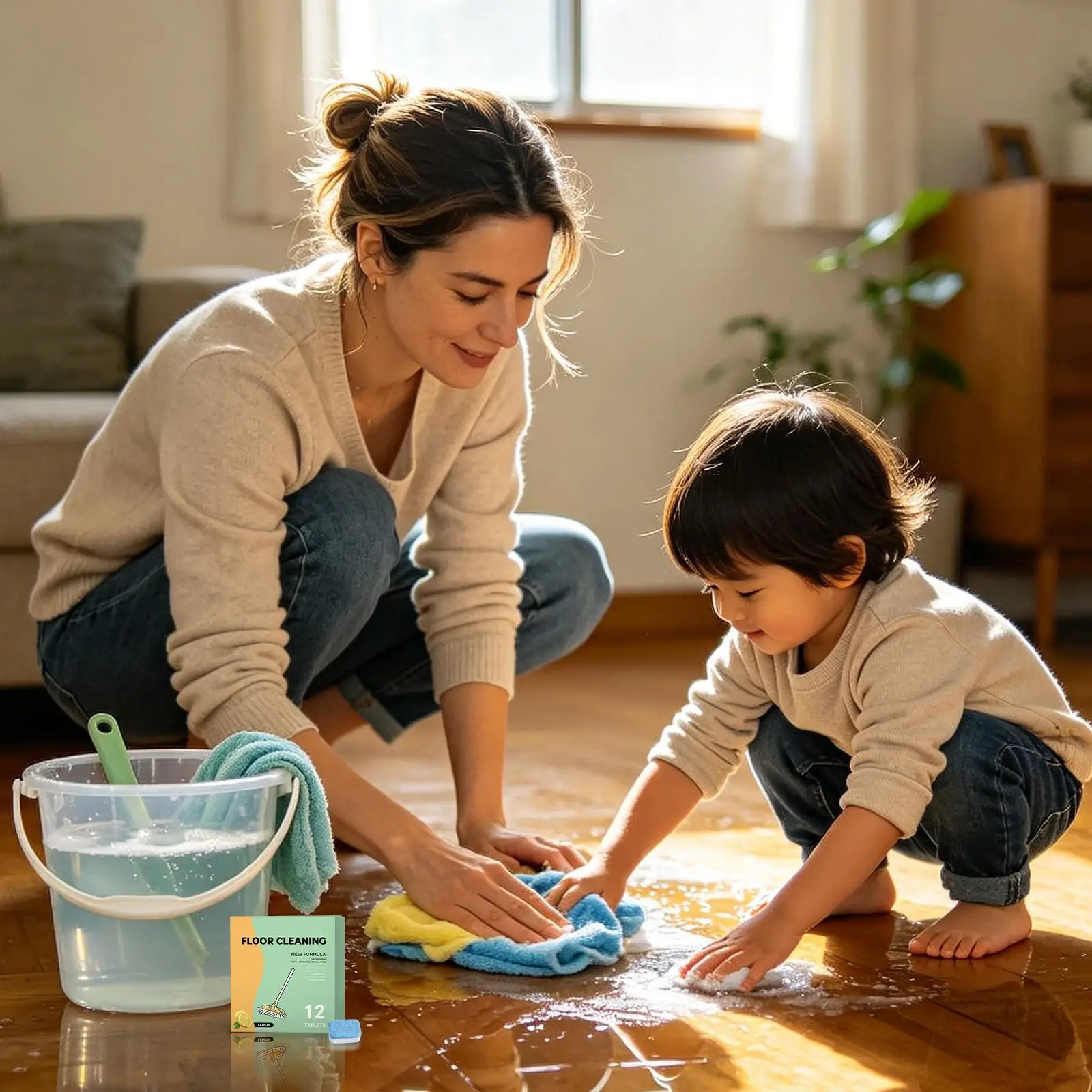 Hardwood Floor Cleaner Tablets Fresh Scent Robot Vacuum Laminate Floor Tablets For Daily Weekly Tough Stains Food Spills Urine