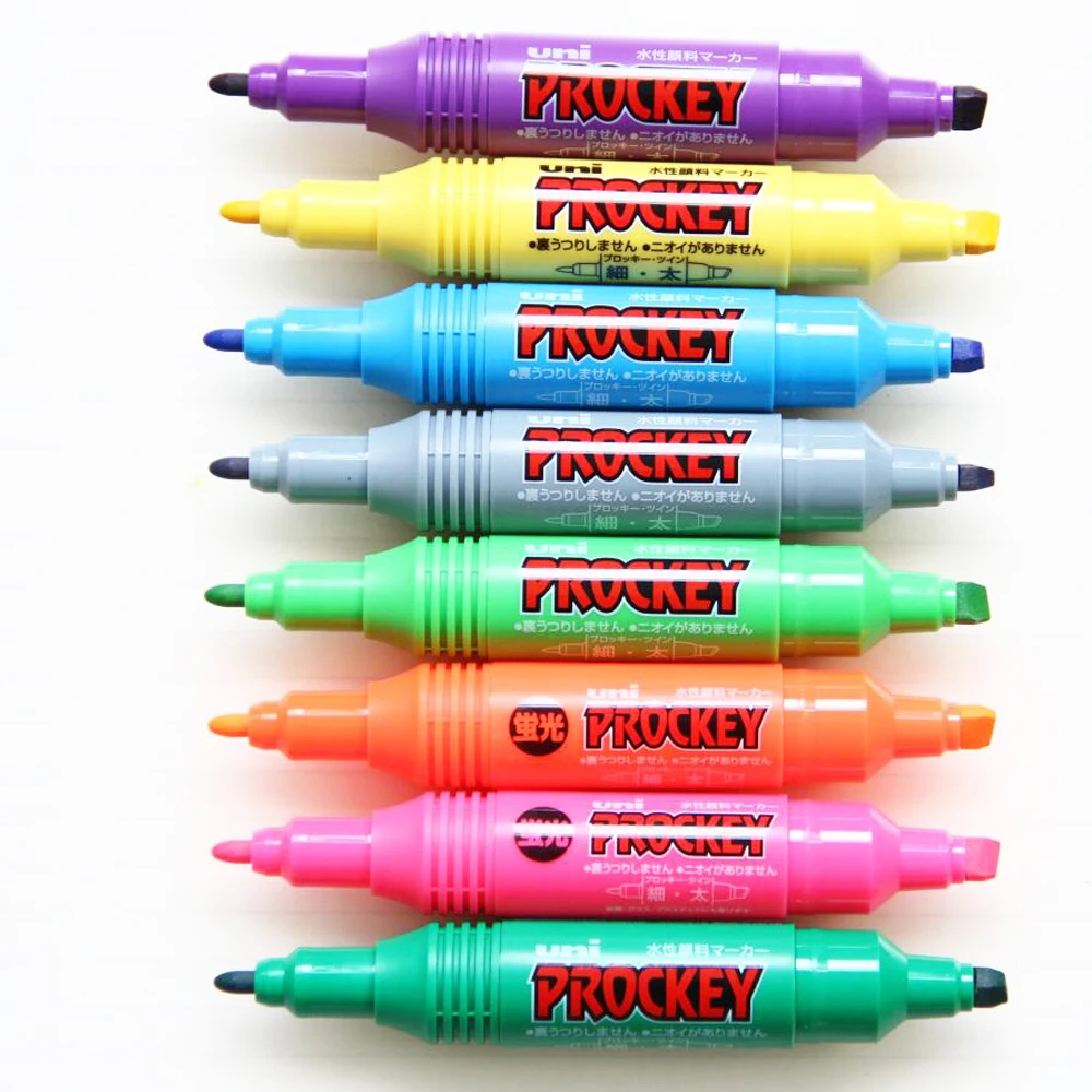 UNI Large Double-headed Marker Pen PM150TR Water-based PROCKEY Hand-painted Fluorescent Paint Pen Anti-fouling Stationery