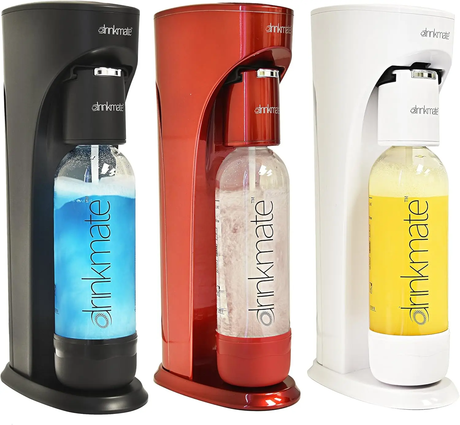 

Drinkmate OmniFizz Sparkling Water and Soda Maker, Carbonates Any Drink, with 3oz CO2 Test Cylinder (Matte Black)