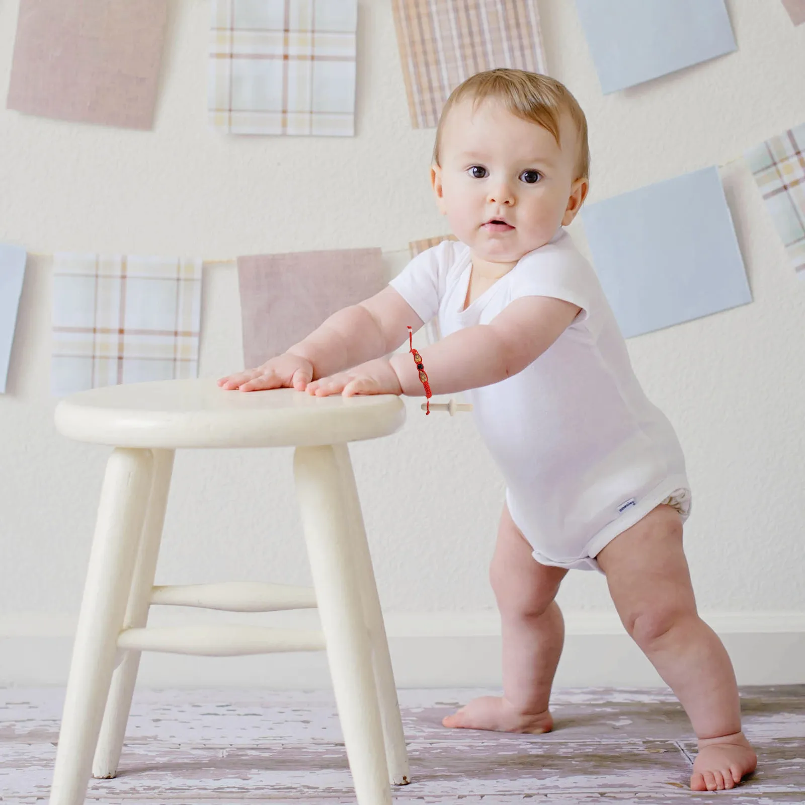 1 szt. Gryzak dla niemowląt, czerwono-biały, kojący, do żucia, na ząbki trzonowe, edukacyjny, drewniany, zapobiegający gryzieniu dłoni, zabawka do gryzienia dla niemowląt.