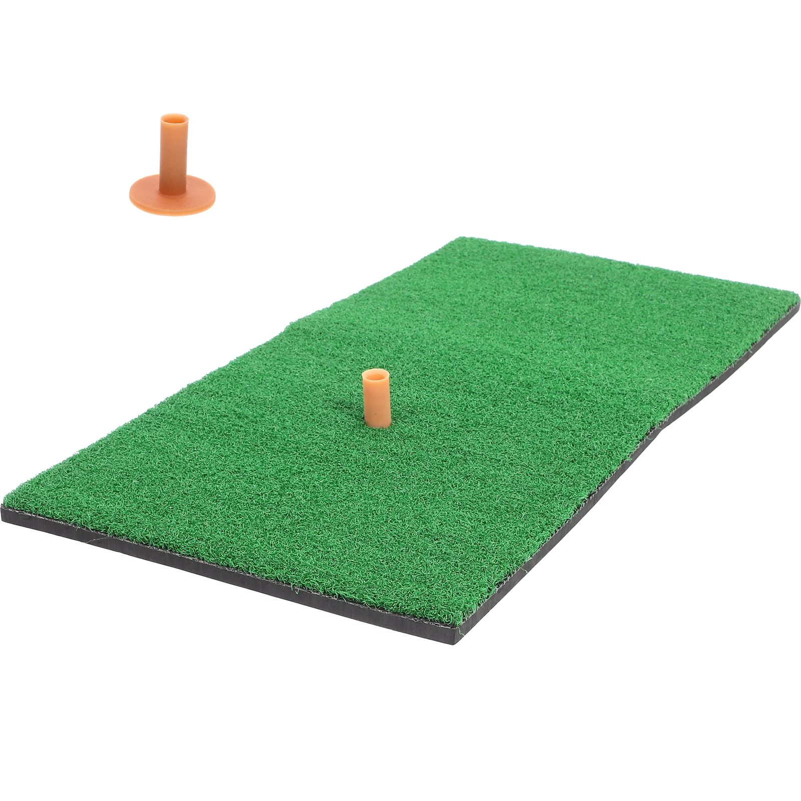 1 Set/3pcs Practice Mat Indoor Realistic Turf Mat Training Aids Home Sports Supplies for Daily Use (1pc Mat + 2pcs TEE)