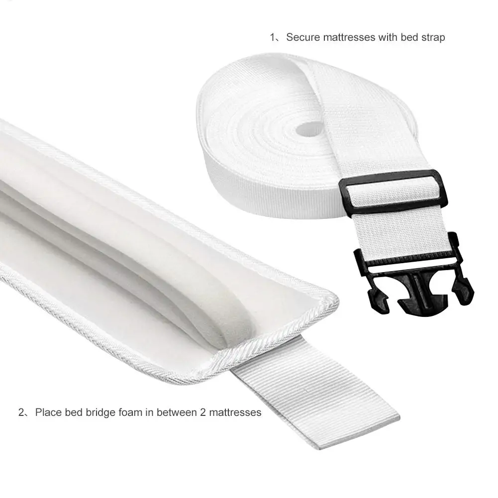 Bed Bridge Twin To King Converter Kit Bed Fixed Bed Gap Filler Mattress Connector Fasteners Straps Grippers Elastic Sets view 6