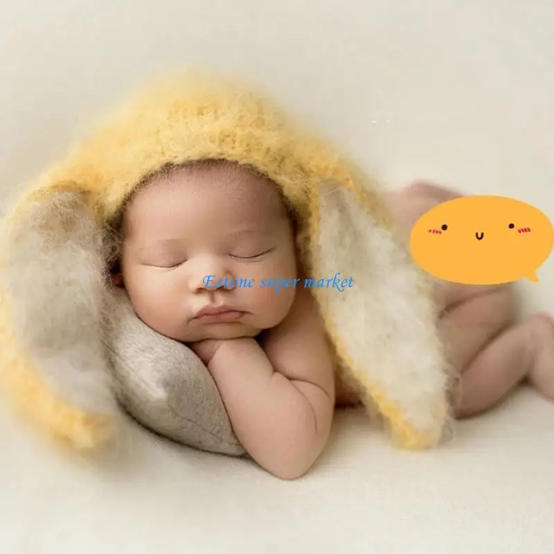 090B Neutral Baby Shower Props Rabbit Ears Hat Photo Cosplay Cap Party Supply