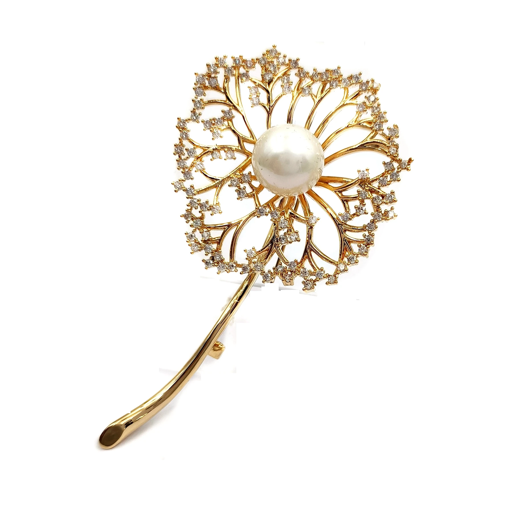 

Gorgeous Gold Tone Mother of Pearl & Zircon Accent Dandelion Brooches Pins Make a Wish Floral Spring Teacher Mother Gift Jewelry