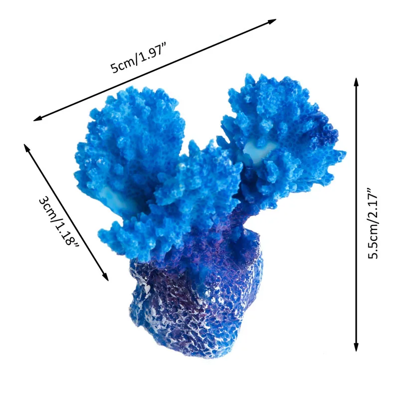 Decoração aquário F92B Pequenos ornamentos coral polirresina peixe para tanques resin artificial Co